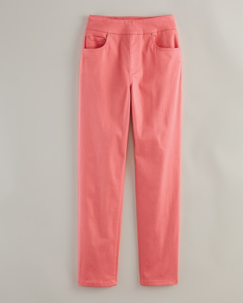 DenimEase Flat-Waist Pull-On Jeans