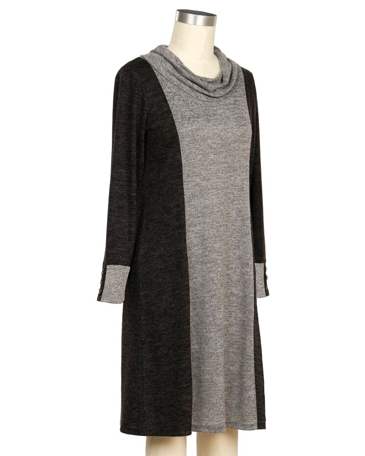N Touch Long Sleeve Brenna Color Block Dress image number 1
