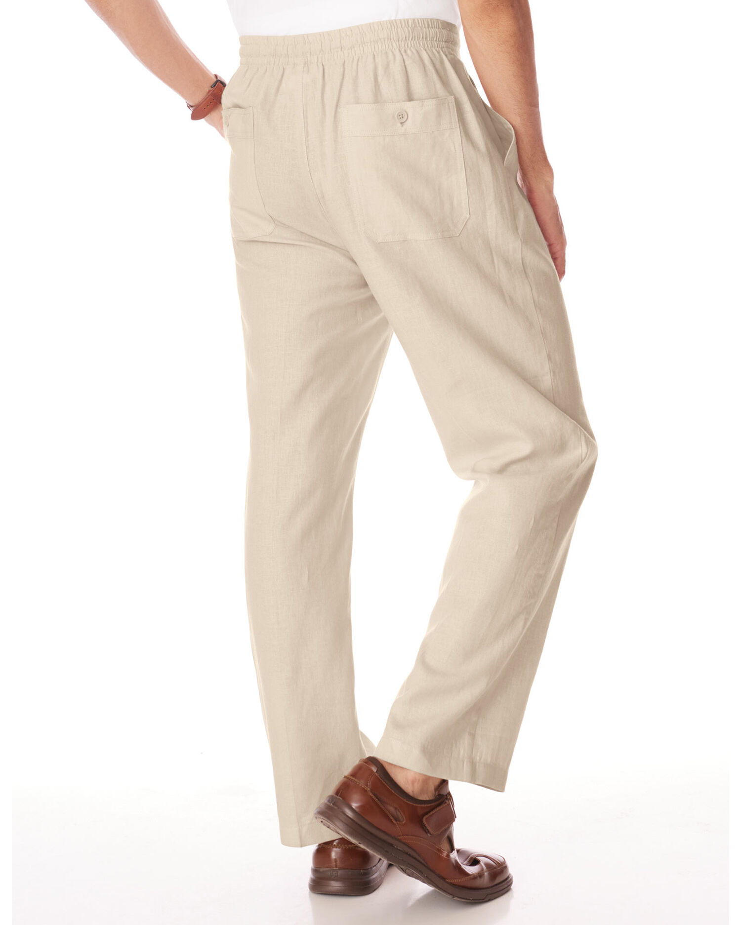 Linen blend clearance drawstring pants