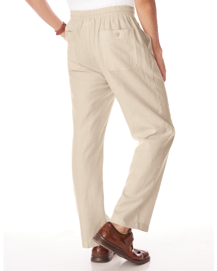 John Blair Relaxed-Fit Linen Blend Drawstring Pants image number 2