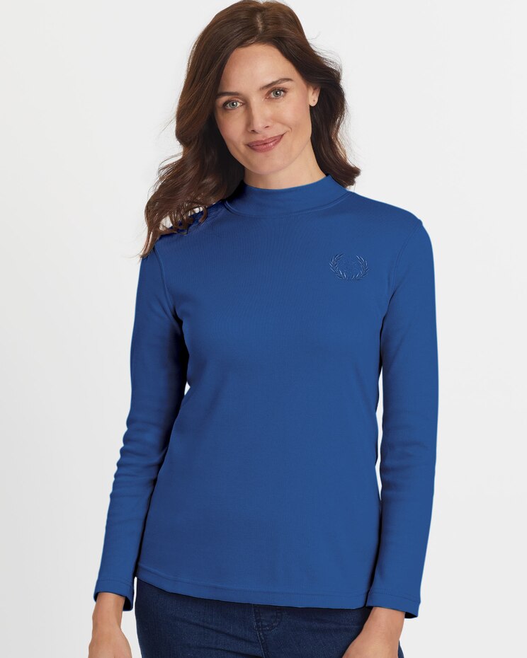 Essential Knit Long Sleeve Mock Top image number 1