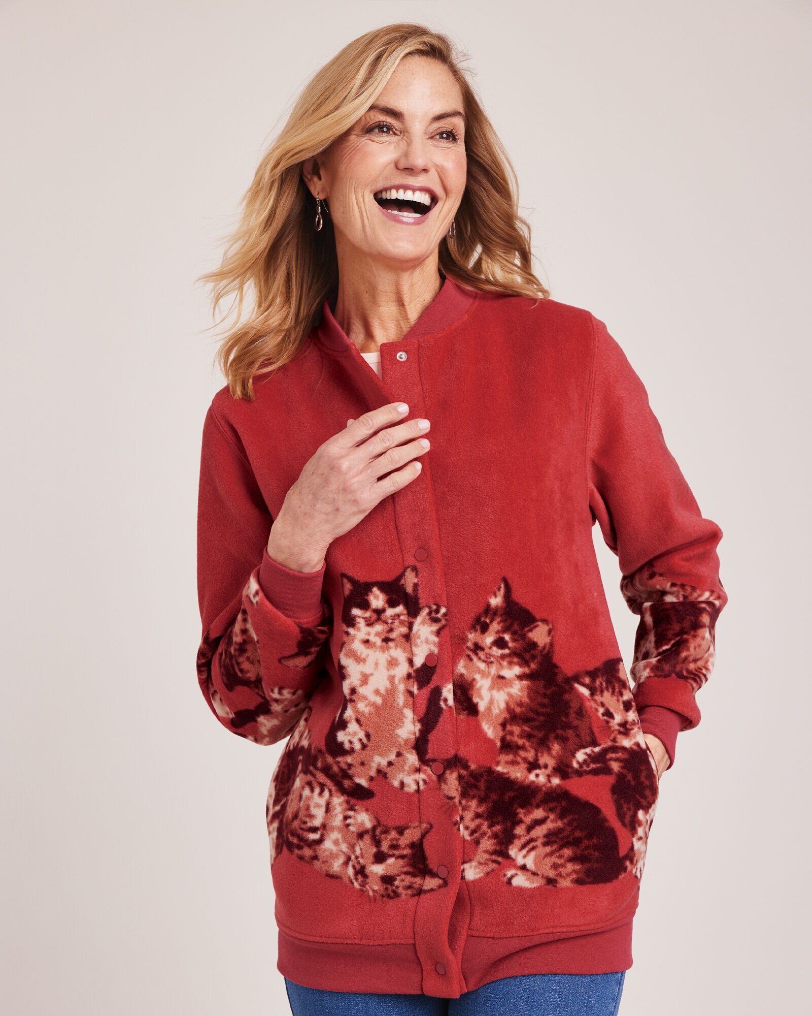 Scandia Fleece Print Snap Jacket Blair