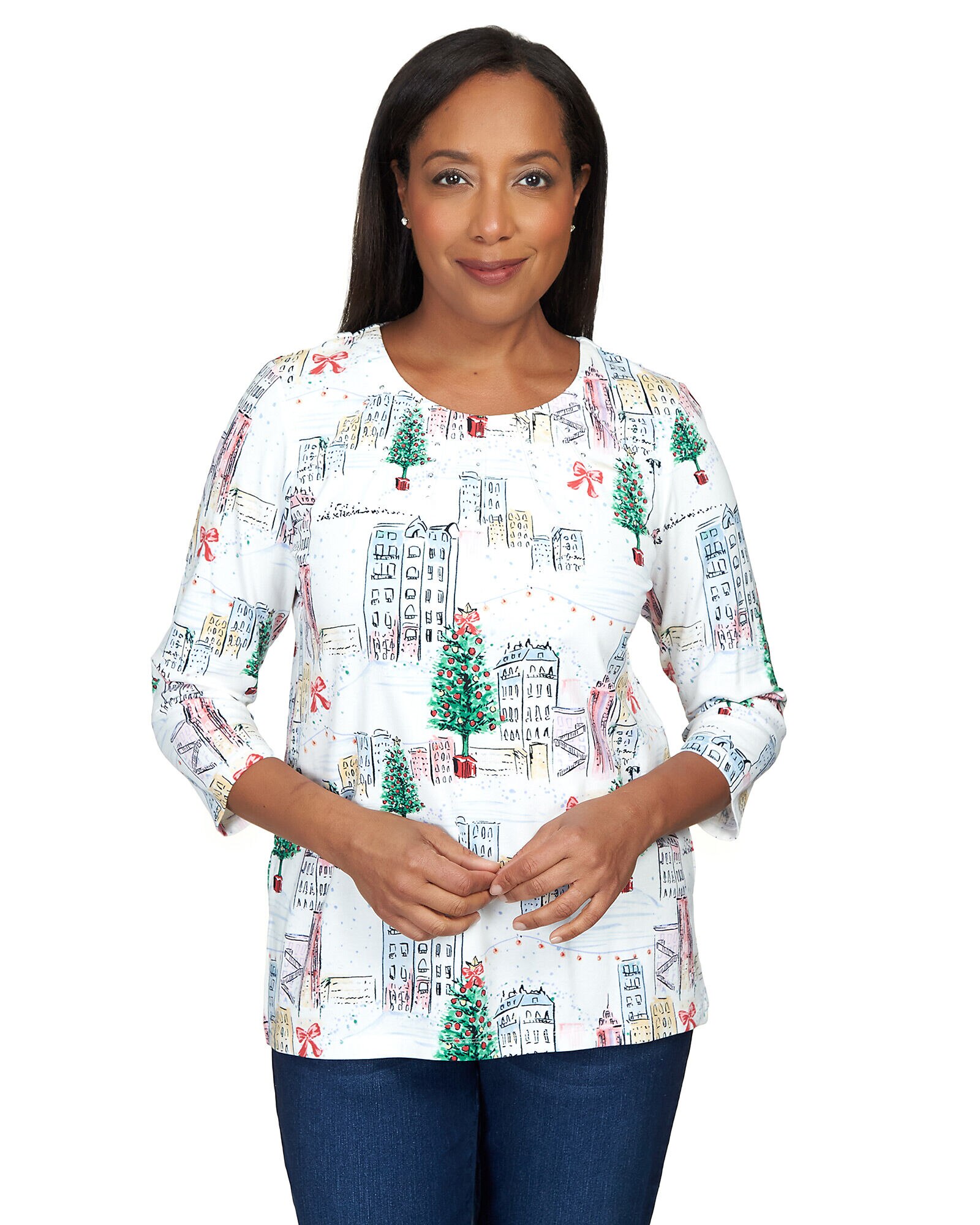 Alfred dunner christmas sweatshirts sales