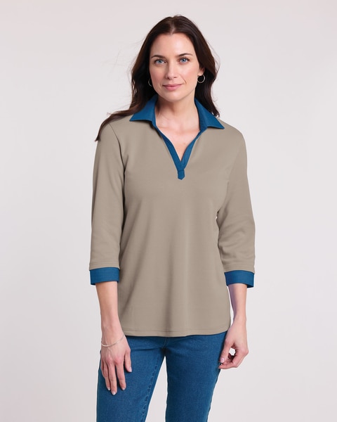 Essential Knit DenimLite Trim Knit Polo