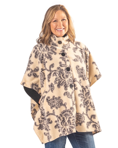 Floral Print Fleece Wrap