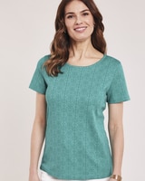 Tonal Print Knit Tee thumbnail number 1
