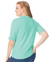 Cutwork-Trimmed Polo Top thumbnail number 2