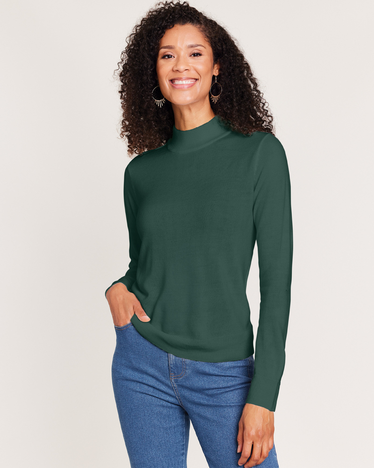 Cashmere-Like Long-Sleeve Sweater image number 1