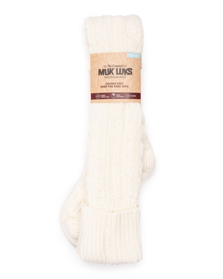MUK LUKS Chunky OTK Cable Sock image number 6