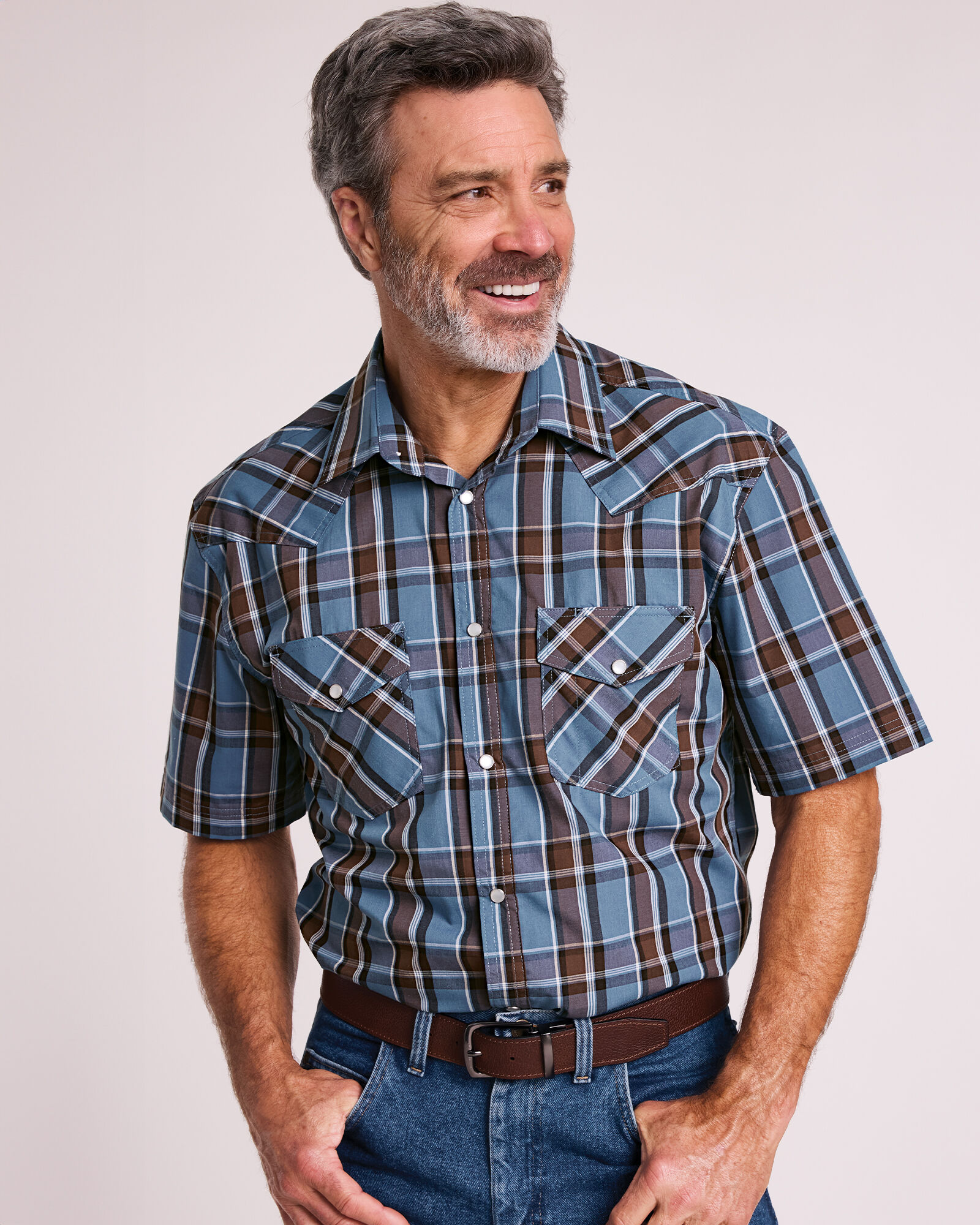 Short sleeve snap shirts hot sale