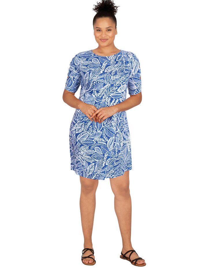 Ruby Rd® Leaf Sketch Print Dress image number 1