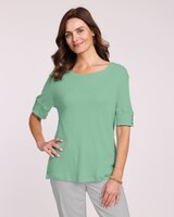 Ribbed Button Trim Top thumbnail number 1
