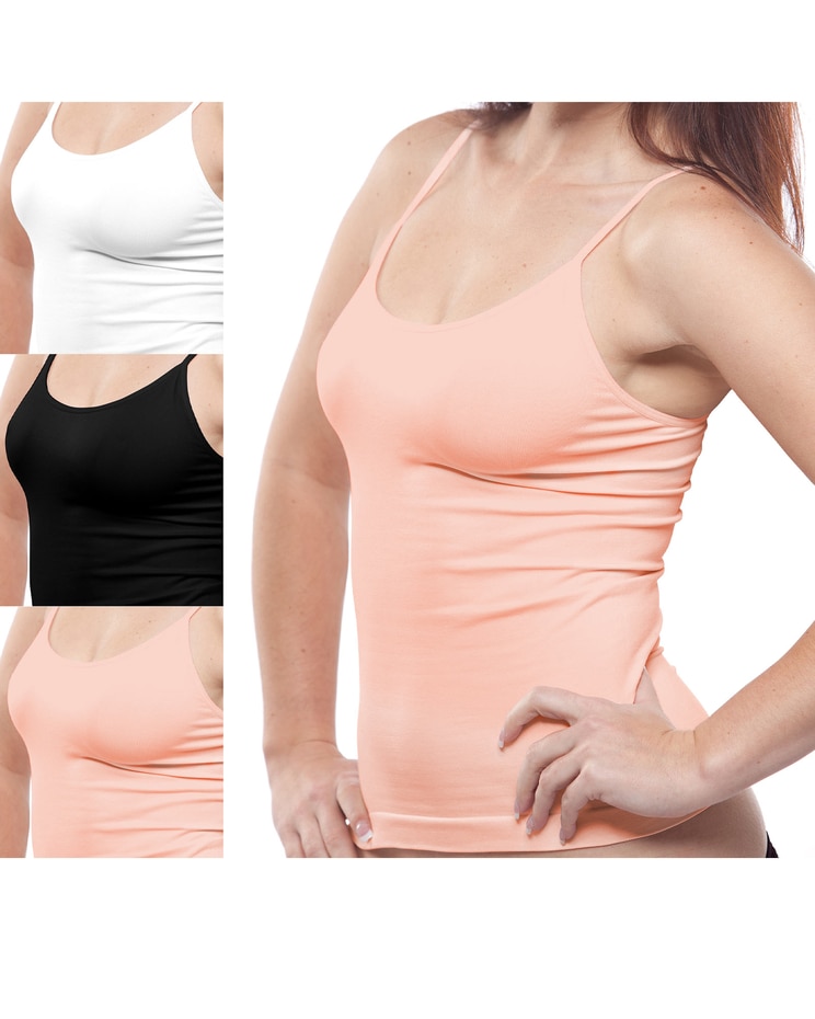 Layering Cotton Camisole with Shelf Bra - 3 Pack image number 1