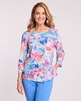 Alfred Dunner® Classic Floral Spray Top thumbnail number 1