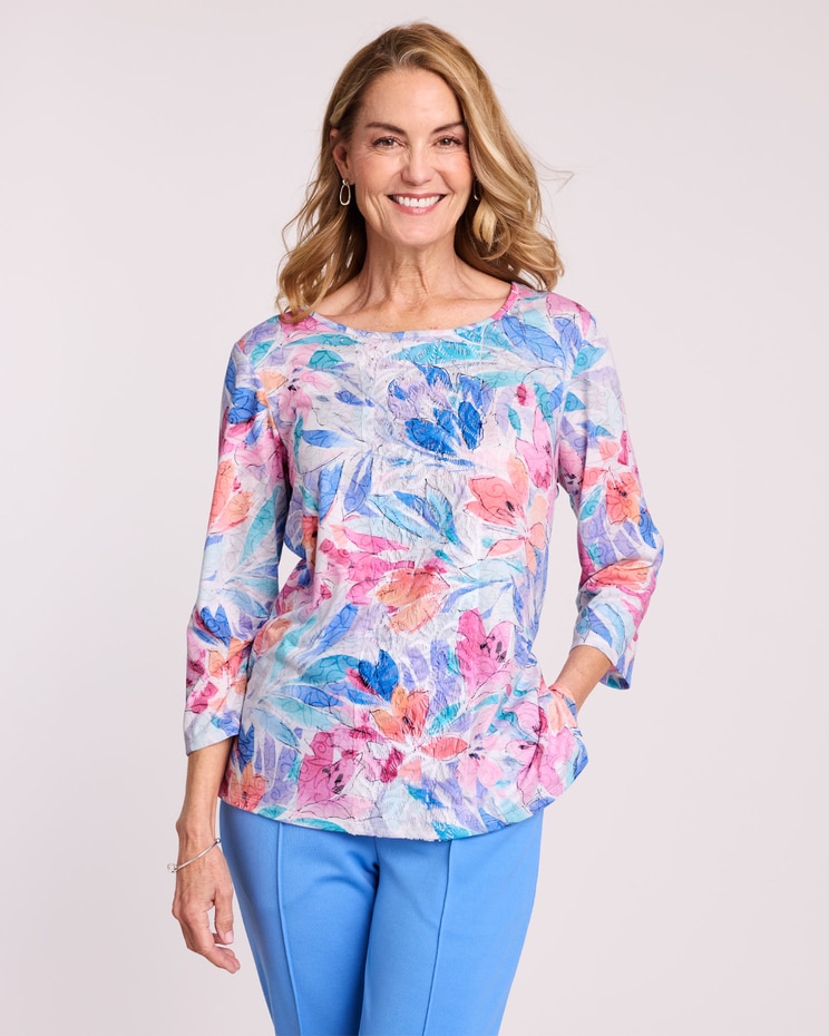 Alfred Dunner® Classic Floral Spray Top image number 1