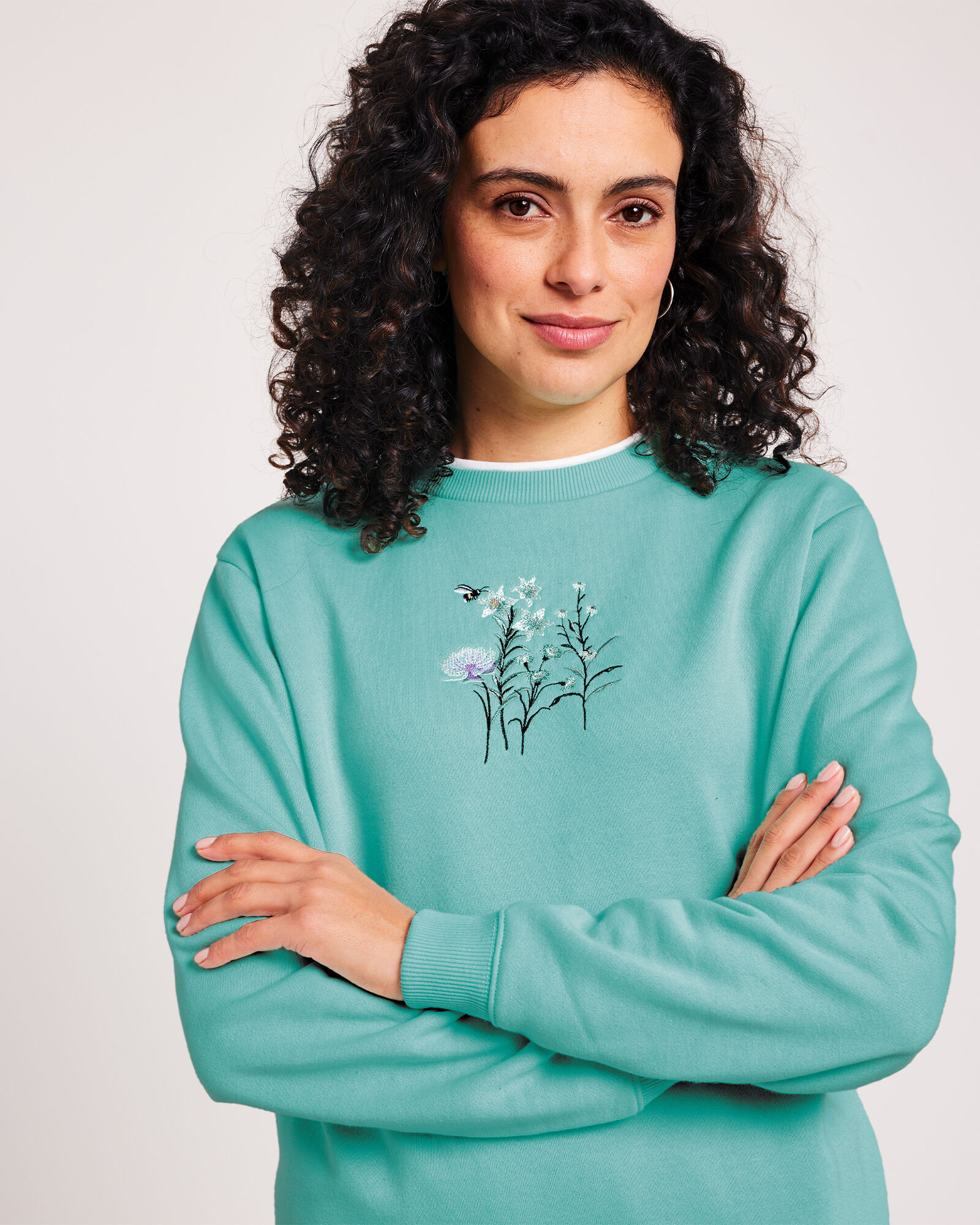 Women's petite hotsell embroidered sweatshirts