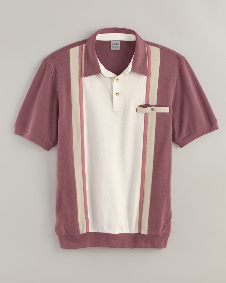 John Blair® Colorblock Banded Bottom Polo image number 1