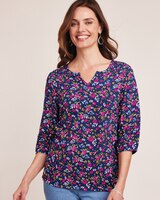 Print Smocked Shoulder Blouse thumbnail number 1