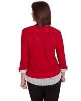 Alfred Dunner® Runway Ready Woven Chevron Top with Stripe Contrast thumbnail number 2
