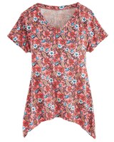 V-neck Arch Hem Top thumbnail number 2