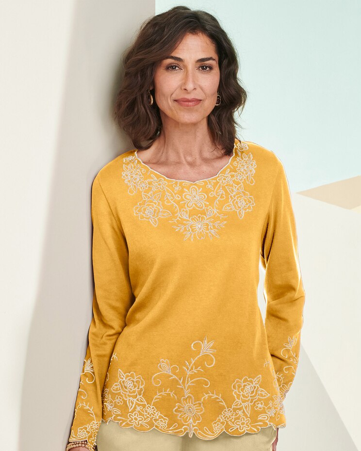 Tonal Embroidered Top image number 1