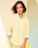 3/4 Sleeve Bias Stripe Shirt thumbnail number 1