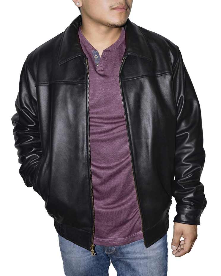 Victory Leather Classic Bomber Jacket Men's Leather coat with Zip Out Liner image number 1