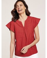 Short Sleeve Eyelet Top thumbnail number 1