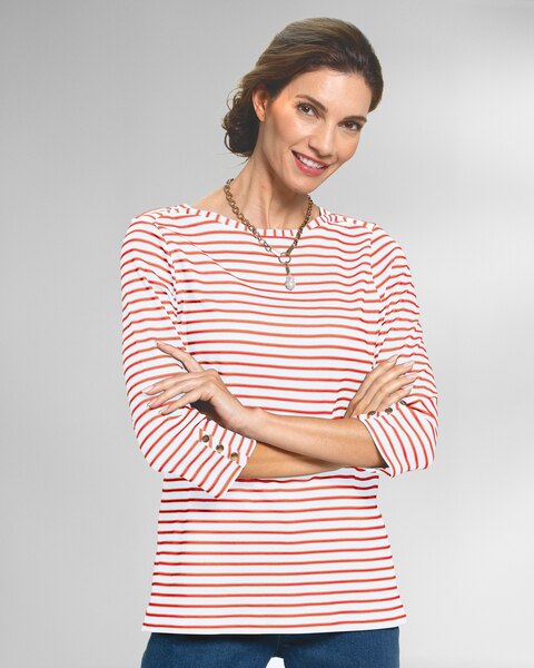 Essential Cotton Striped Bateau-Neck Tee