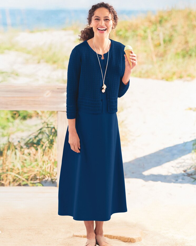 Boardwalk Solid Sleeveless Maxi Knit Dress image number 3