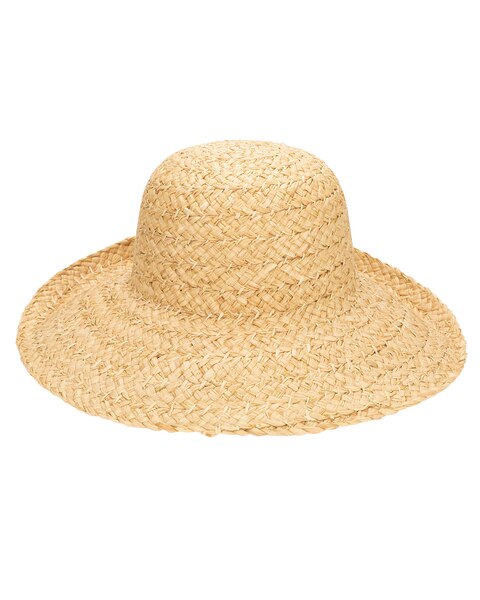 Pearl - Women's Raffia And Gold Round Crown Sun Hat