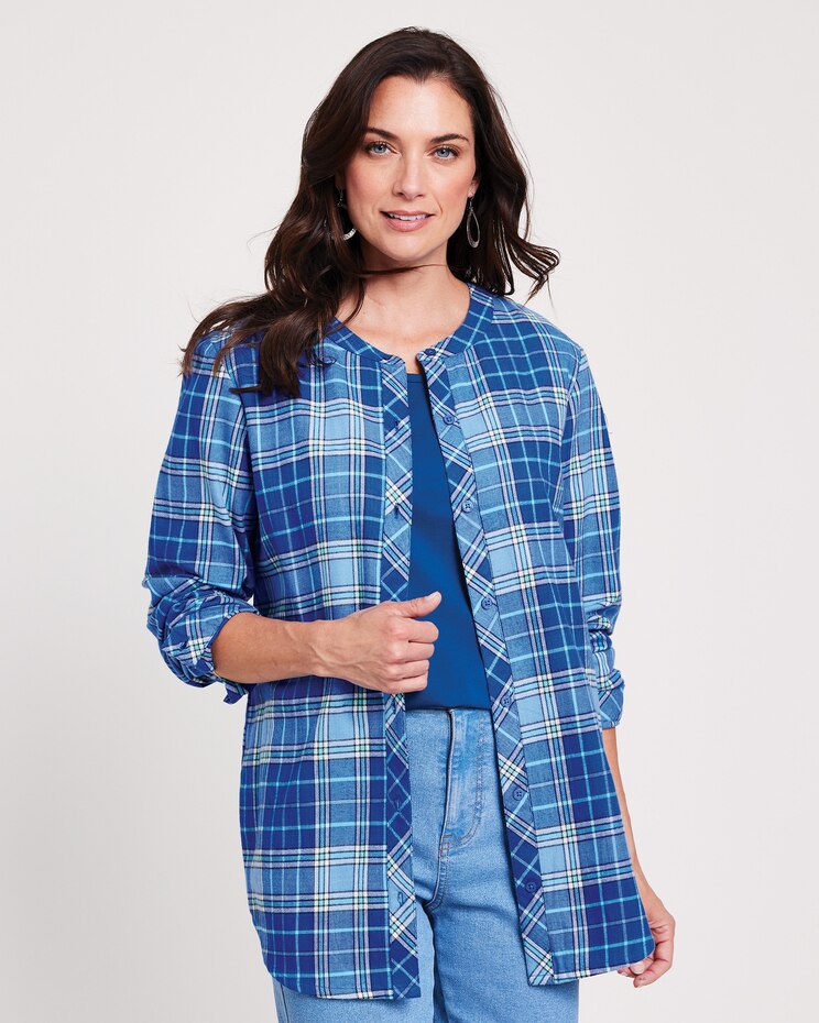 Super-Soft Plaid Flannel Tunic image number 1