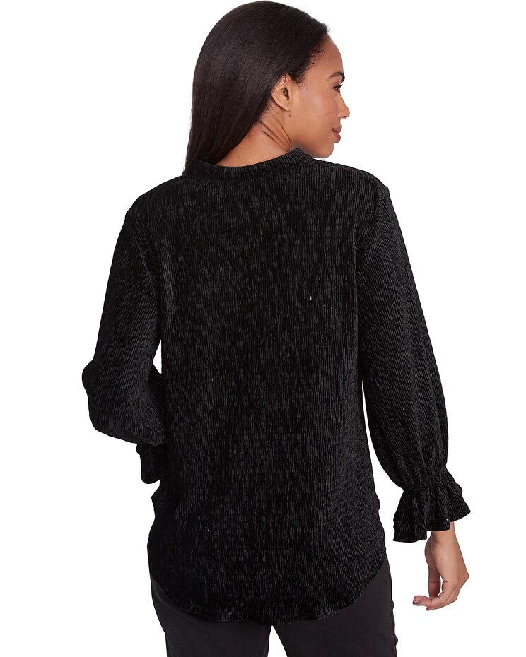 Ruby Rd® Berry Glam Knit Smock Velvet Top image number 2
