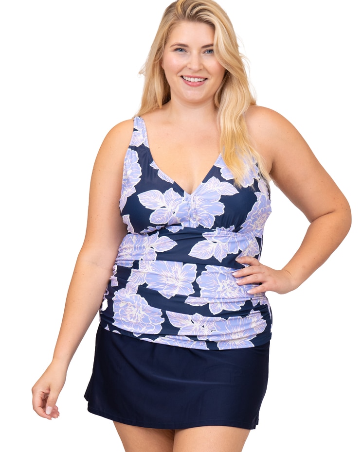 Caribbean Sand Plus Size Tankini and Skirted Bottom image number 1