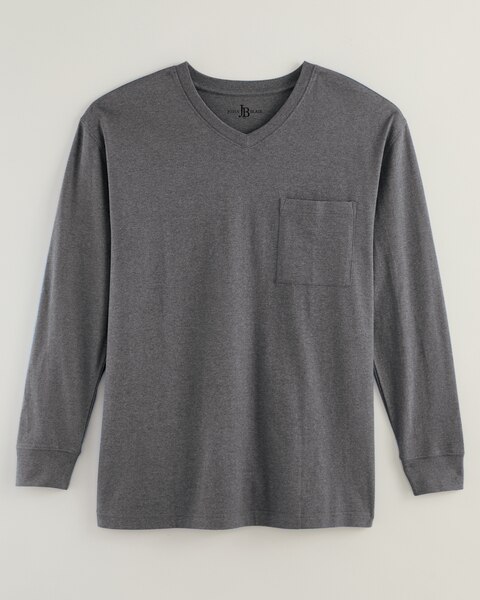 John Blair® Everyday Jersey Knit Long-Sleeve Pocket V-Neck Tee