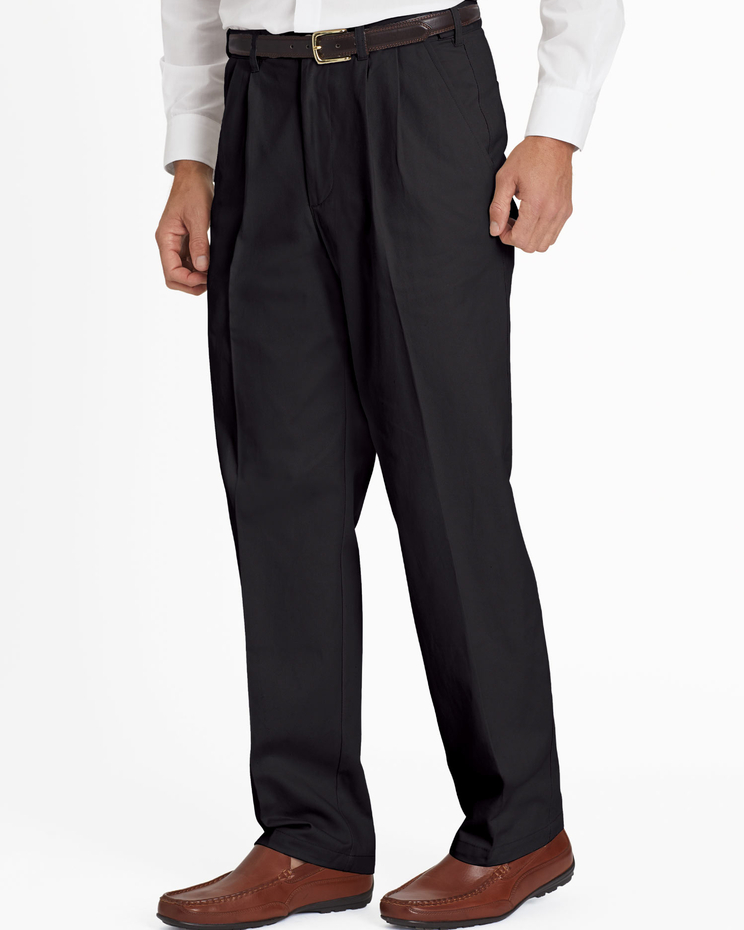 JohnBlairFlex Adjust-A-Band Relaxed-Fit Pleated Chinos image number 1