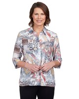 Alfred Dunner® Eclectic Floral Button Down Top thumbnail number 1