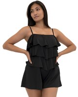 Fit 4 Ur Hips Solid 3 Tier V Hem Bandeau Romper thumbnail number 1