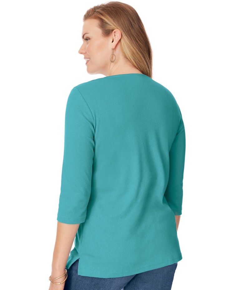 Essential Knit Button-Trim Top image number 2