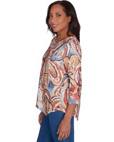 Alfred Dunner® Harvest Moon Watercolor Paisley Crew Neck Top thumbnail number 2