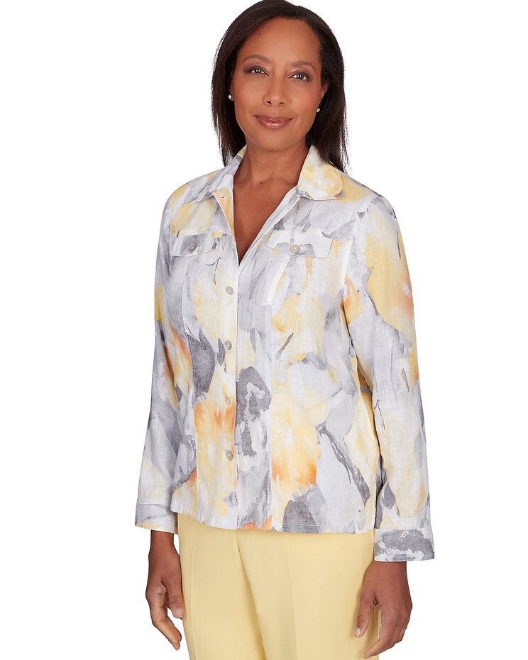Alfred Dunner® Charleston Abstract Watercolor Jacket image number 3