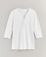 Essential Knit Three-Quarter Sleeve Henley thumbnail number 1