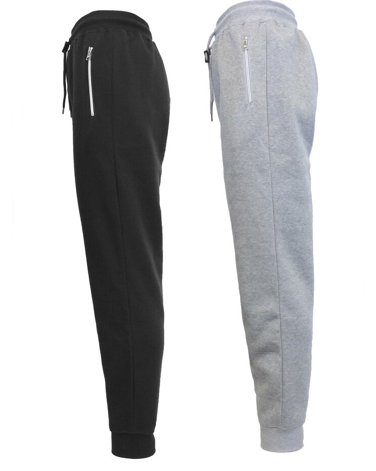 Galaxy by Harvic Fleece-Lined Jogger Sweatpants With Zipper Pockets-2 Pack image number 1