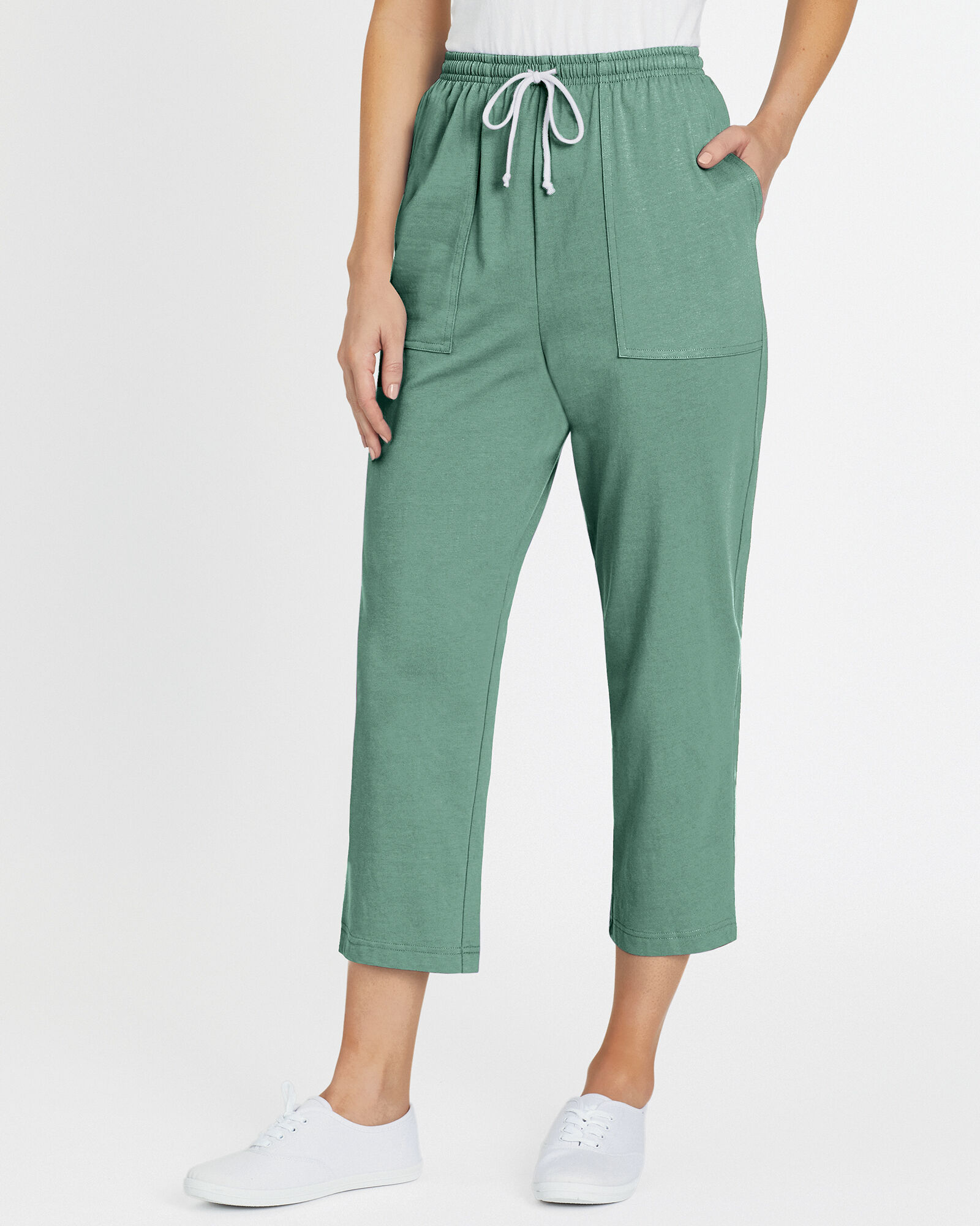 Womens knit pull on capris 2025