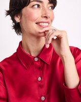 Jewel-Button Satin Blouse thumbnail number 2