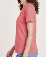 V-Neck Embroidered Knit Top thumbnail number 4