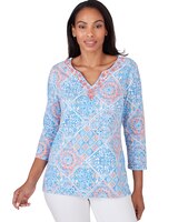 Ruby Rd® Patio Party Knit Emb Trellis Top thumbnail number 1