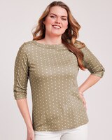 Three-Quarter Sleeve Criss-Cross Sailor Top thumbnail number 1