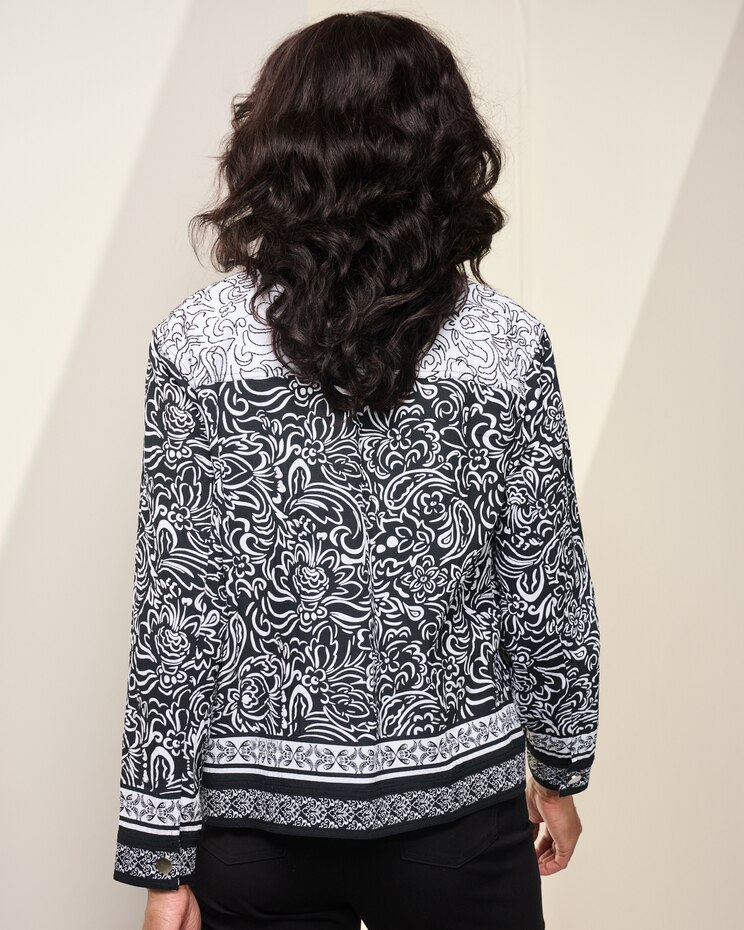 Embroidered Border Print Jacket image number 2