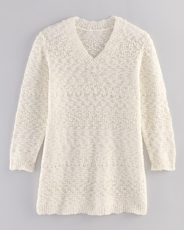 Textured Three-Quarter Sleeve Sweater image number 4